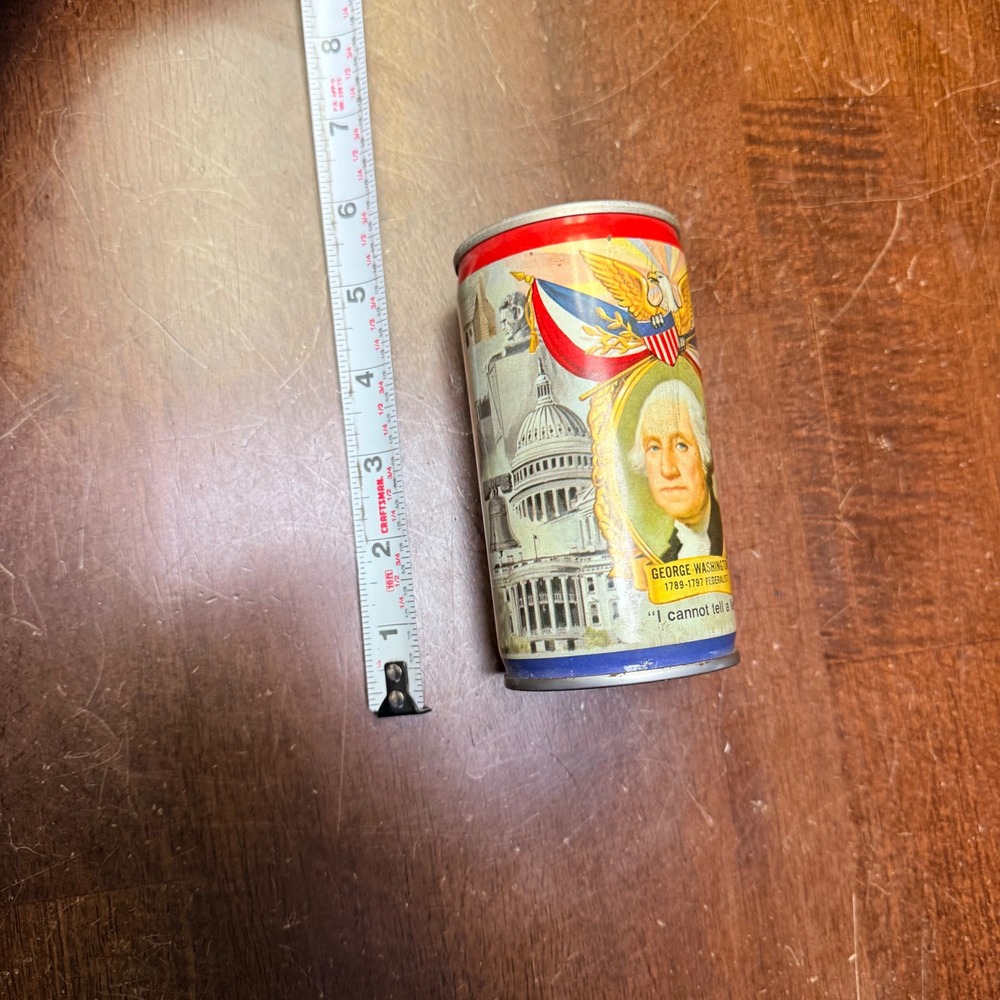 Falstaff Beer Can George Washington President 12oz Vintage Bicentennial - Picture 5 of 5